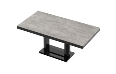 Stół rozkładany QUADRO 120 - Grey stone (Beton /Czarny)